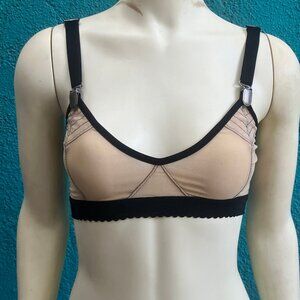 Lip Service girdle mesh bra nude S small NWOT